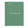 BLOC NOTEBOOK SPIRALE A4 5X5 COUV CARTON RECYCLÉ MENTHE 80F 80GR