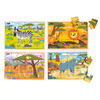 4 PUZZLES - LES ANIMAUX DE LA SAVANE 18 ET 24 PIECES