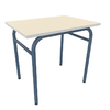 TABLE AXIS 1 PERSONNE 50*70 T5 BLEU D'ALUMINE - PLATEAU SERINGA - CHANT ABS BLANC