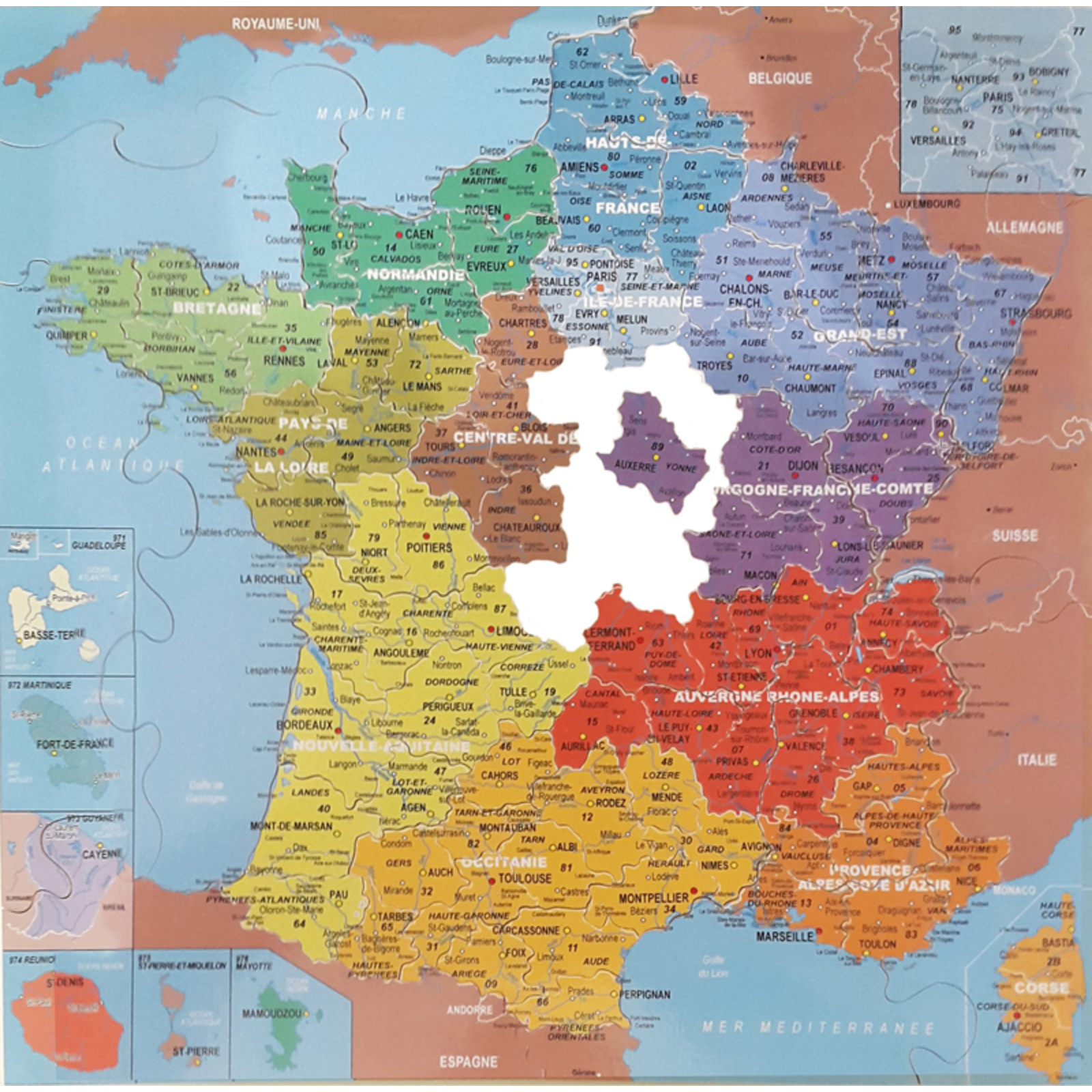 PUZZLE CARTE DE FRANCE DES DÉPARTEMENTS K661185 - Interdacta