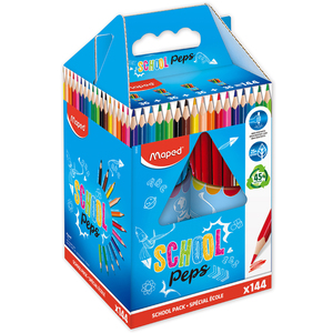 SCHOOLPEP'S CLASSPACK 144 CRAYONS COULEURS ASSORTIS