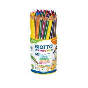 STILNOVO MAXI POT 48 CRAYONS COULEURS ASSORTIS