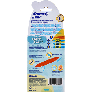 8 CRAYONS CIRE TRIANGULAIRES GRAFFIX COLORIS ASSORTIS