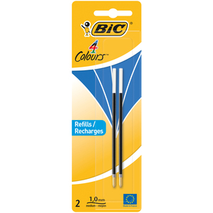 BIC 4 COULEURS 2 RECHARGES BLEU