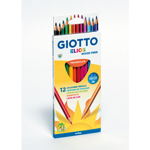 ÉLIOS WOOD FREE 12 CRAYONS COULEURS ASSORTIS