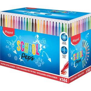 SCHOOLPEP'S LARGE CLASSPACK 144 FEUTRES COLORIS ASSORTIS