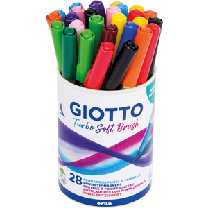 TURBO SOFT BRUSH POT 28 FEUTRES PINCEAUX COLORIS ASSORTIS