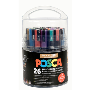 POSCA POT 26 MARQUEURS COLORIS FESTIFS