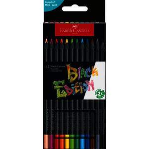 BLACK EDITION 12 CRAYONS COULEURS COLORIS ASSORTIS