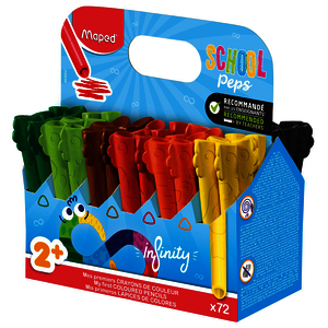 INFINITY KIDY CLASSPACK 72 CRAYONS DE COULEURS COLORIS ASSORTIS