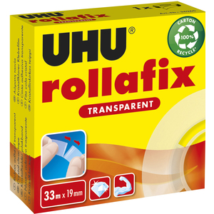 ROLLAFIX ADHÉSIF TRANSPARENT 19MMX33M