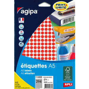 2940 PASTILLES Ø8MM ROUGE