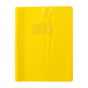 PROTÈGE-CAHIER PLASTIQUE 17X22 2 RABATS JAUNE