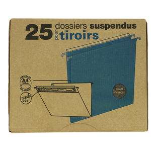 25 DOSSIERS SUSPENDUS TIROIR FOND 15MM