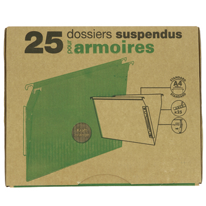 25 DOSSIERS SUSPENDUS ARMOIRE FOND 15MM