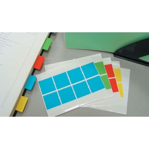 96 ONGLETS INDEX PAPIER DOUBLE FACE 17X34MM COLORIS ASSORTIS