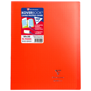 KOVERBOOK CAHIER 24X32 96P SÉYÈS ROUGE 90G PIQURE