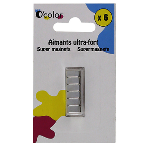 1 LOT 6 AIMANTS ULTRA-FORT 10X10X5MM