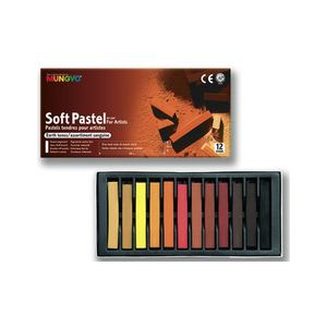 MUNGYO 12 DEMI-PASTELS SECS CARRÉS COLORIS SANGUINS ASSORTIS