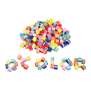 200 PERLES CUBES MULTICOLORES