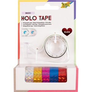 6 BANDES ADHESIVES FILM HOLOGRAPHIQUE 12MMX2M ASSORTIES
