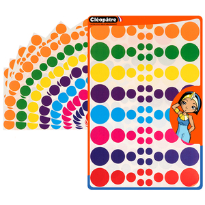 640 GOMMETTES RONDES 4 TAILLES ET 8 COULEURS ASSORTIES