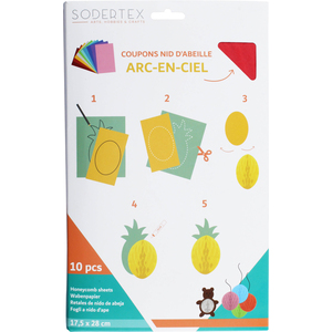 10 COUPONS PAPIERS NID D'ABEILLE 28X17,5CM MULTICOLORE ET PASTEL