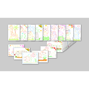 PLAYMAIS CARTES PRÉ-IMPRIMÉES COULEURS