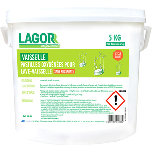1 SEAU 5KG 200 PASTILLES OXYGENEES POUR MACHINE LAVE-VAISSELLE