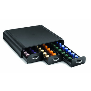 RANGE-DOSETTES CEP TAKE A BREAK 3 TIROIRS POLYSTYRENE RESISTANT 6 COMPARTIMENTS CAPSULES CAFE 34,2X32,7X6,9CM NOIR