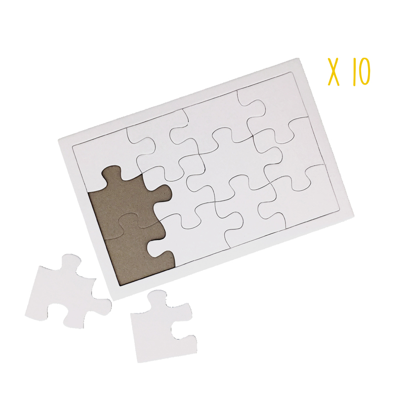 PUZZLE RECTANGLE EN CARTON 12 PIÈCES 220X130MM LOT DE 10 K752894 ...